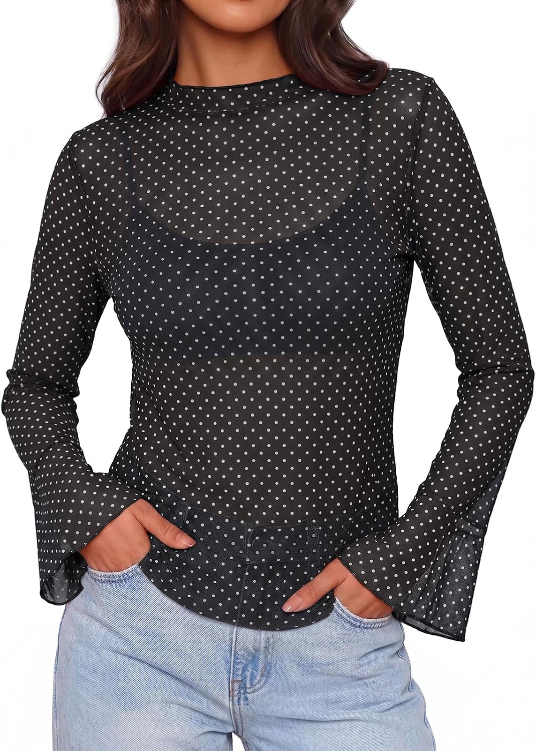Mesh Polka Dot T-Shirt