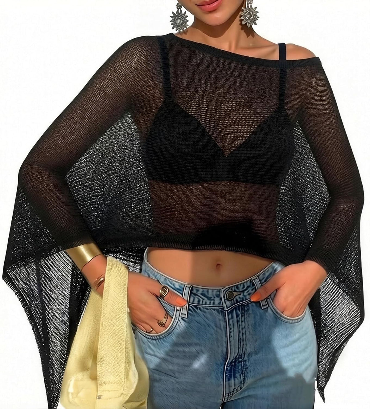 Sheer Crochet Poncho