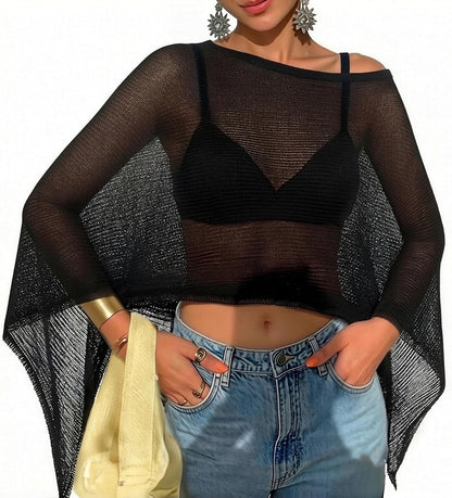 Sheer Crochet Poncho