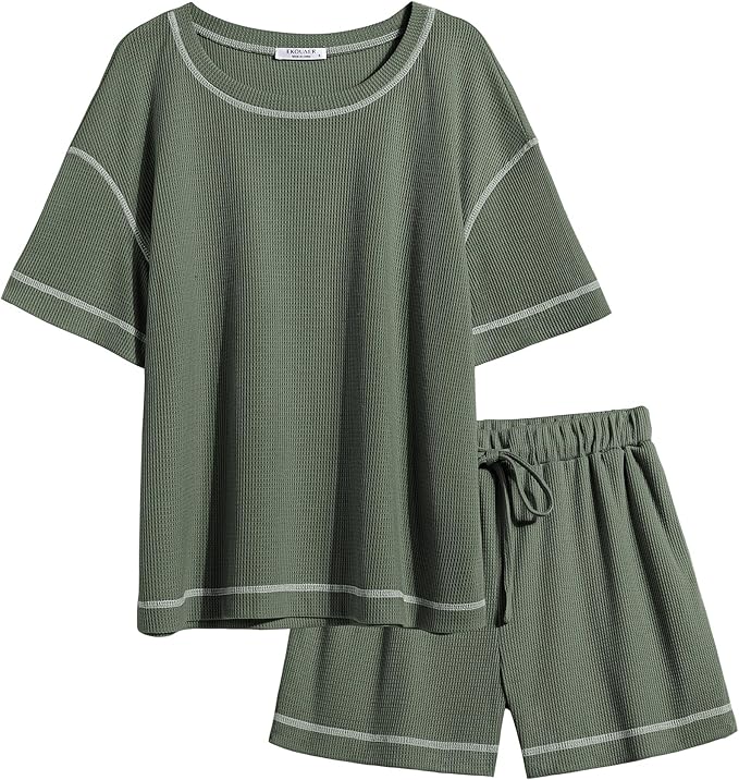 Waffle Knit Lounge Set