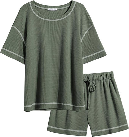 Waffle Knit Lounge Set