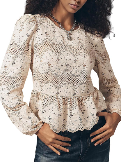 Lace Peplum Blouse