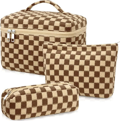 Checkered Makeup Bag (3PK)