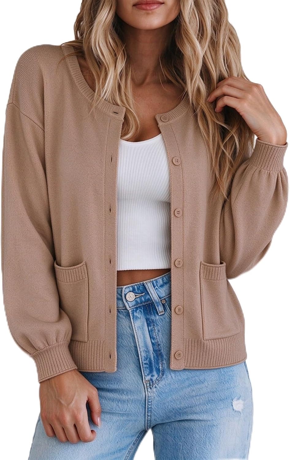 Puff Long Sleeve Cardigan