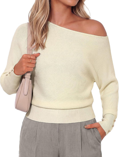 Off Shoulder Batwing Sweater
