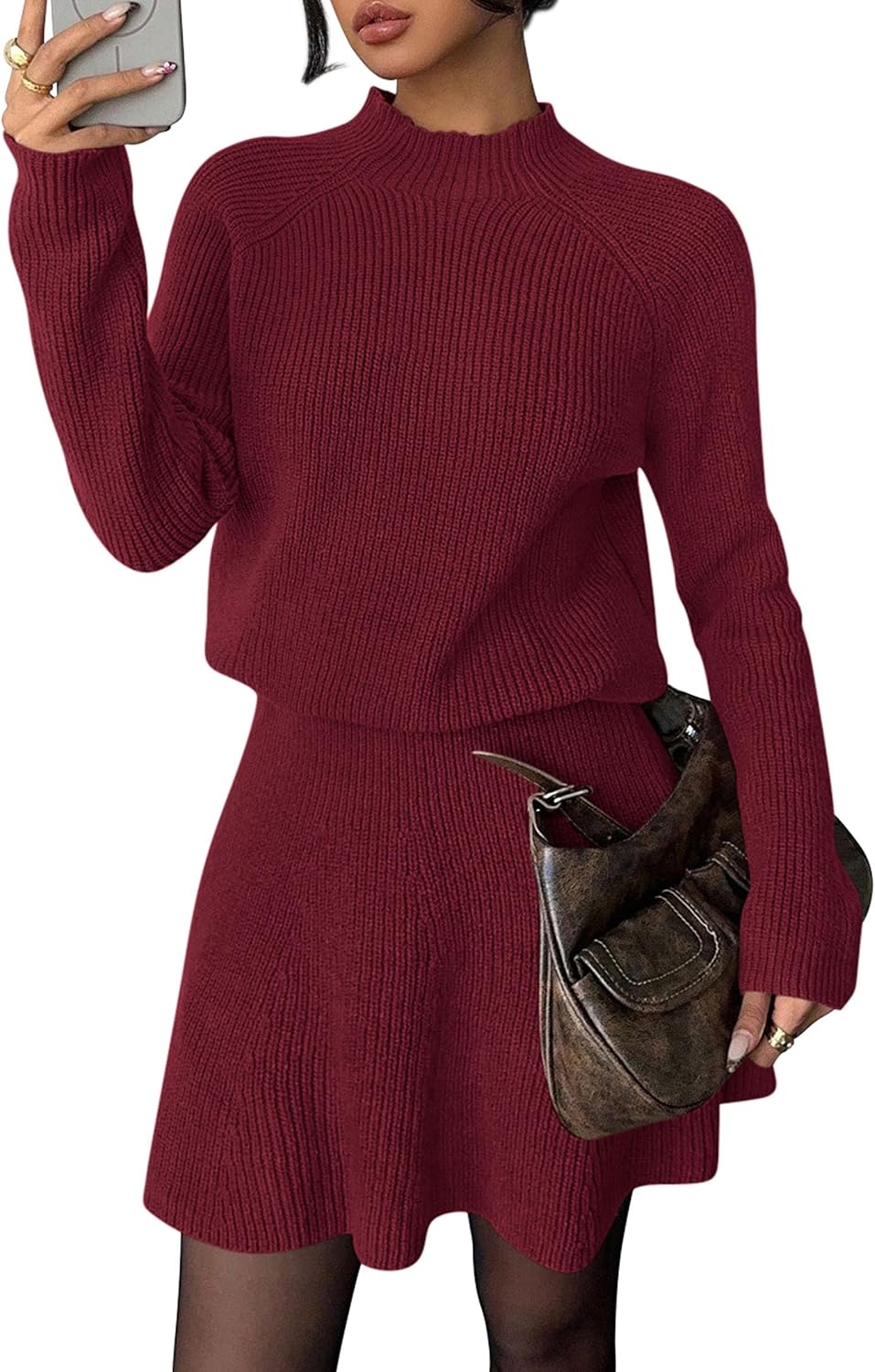 Knit Sweater Skirt Set