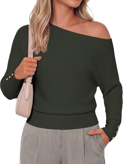 Off Shoulder Batwing Sweater