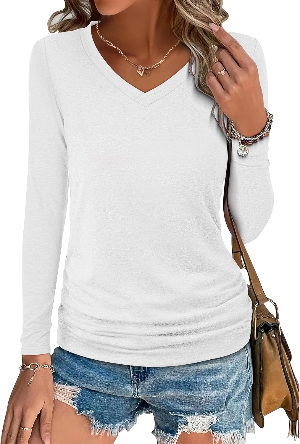 ANRABESS Ruched Long Sleeve