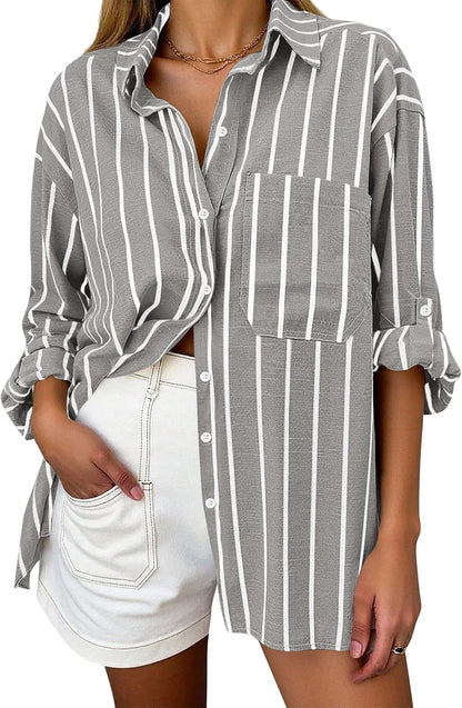 Striped Button Blouse