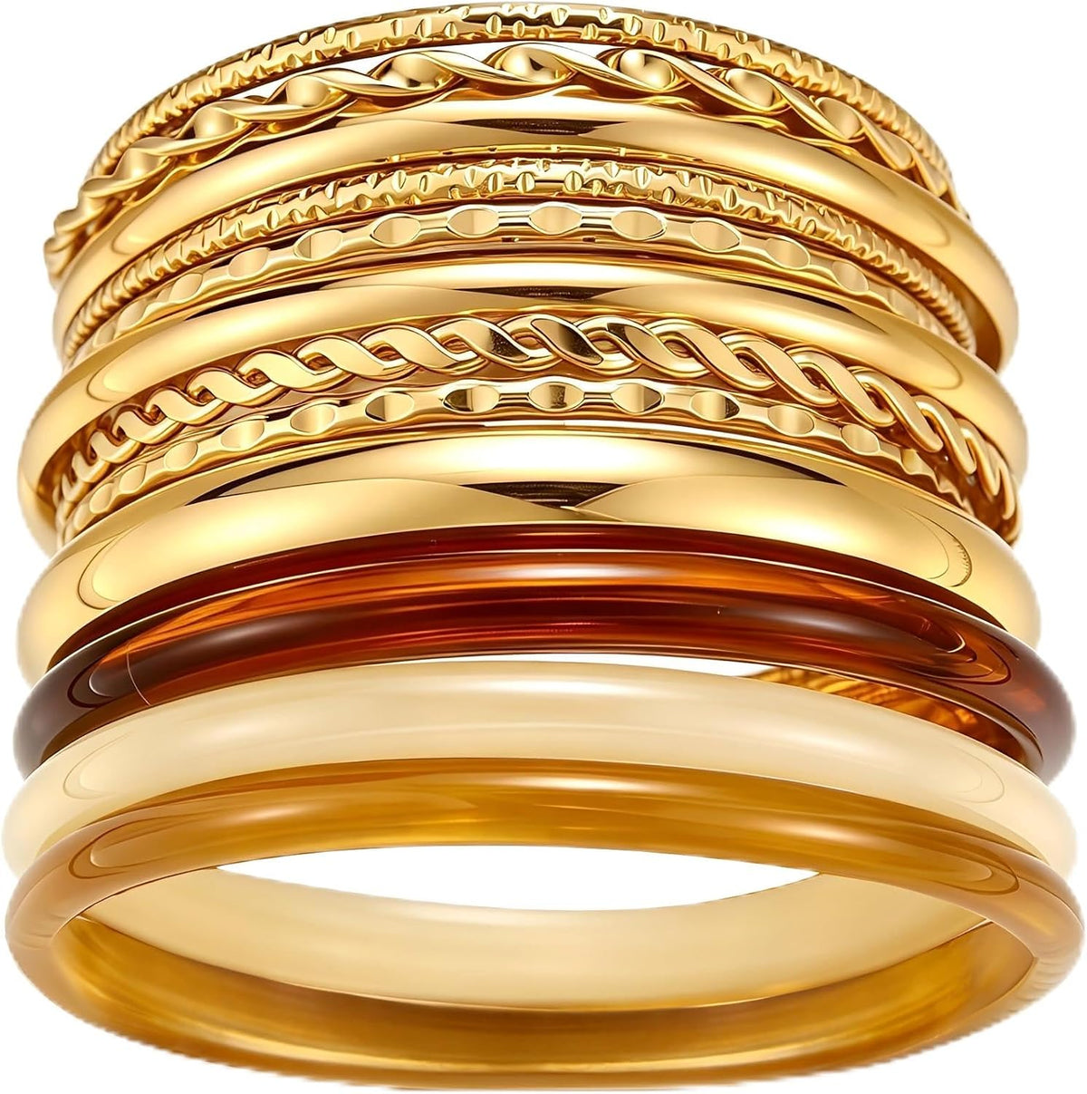 Gold Stackable Bangle Set