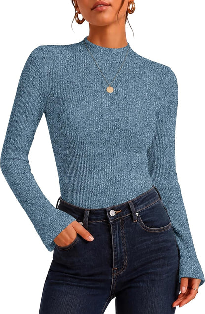 Ribbed Mock Neck Top