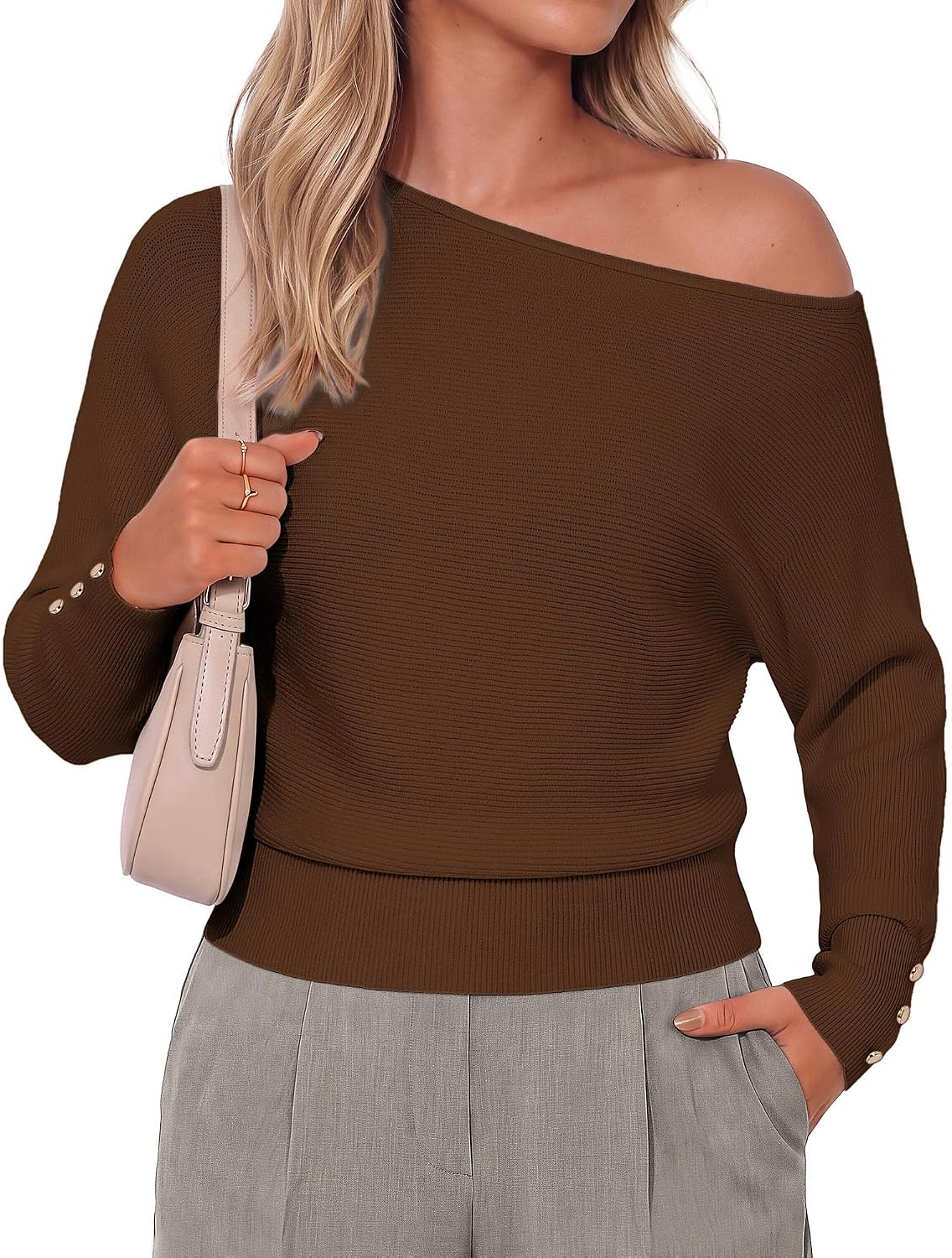 Off Shoulder Batwing Sweater