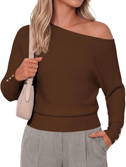 Off Shoulder Batwing Sweater