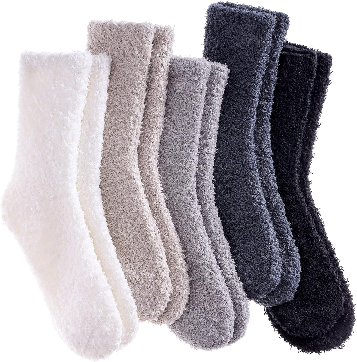 Fuzzy Plush Slipper Socks (5pr)