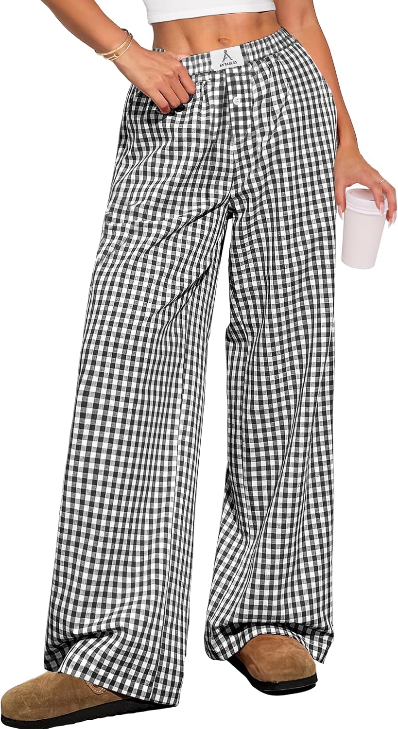 ANRABESS Gingham Boxer Pants