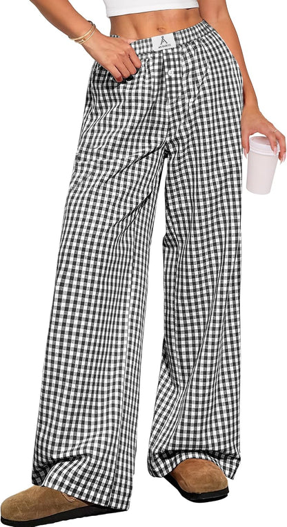ANRABESS Gingham Boxer Pants