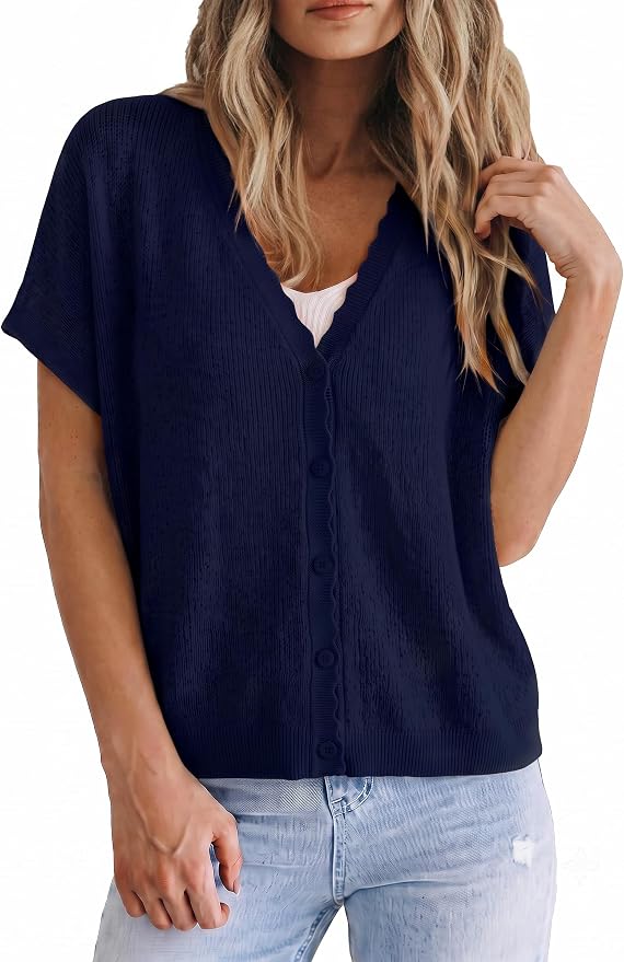 Oversized Short-Sleeve Cardigan