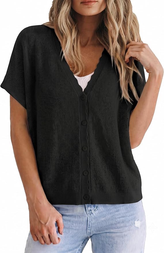 Oversized Short-Sleeve Cardigan