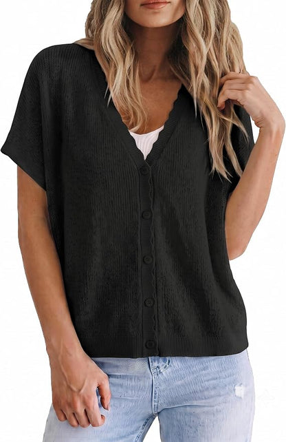 Oversized Short-Sleeve Cardigan