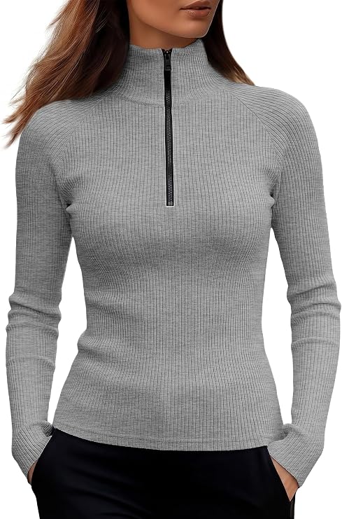 ANRABESS Quarter Zip Top