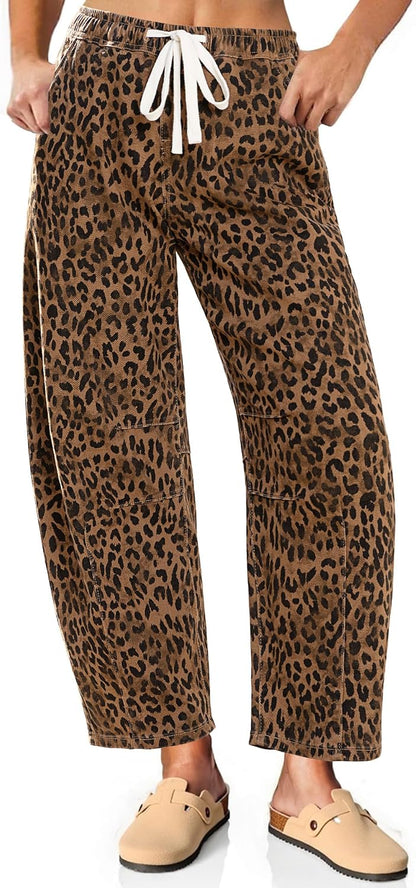 Leopard Barrel Jeans