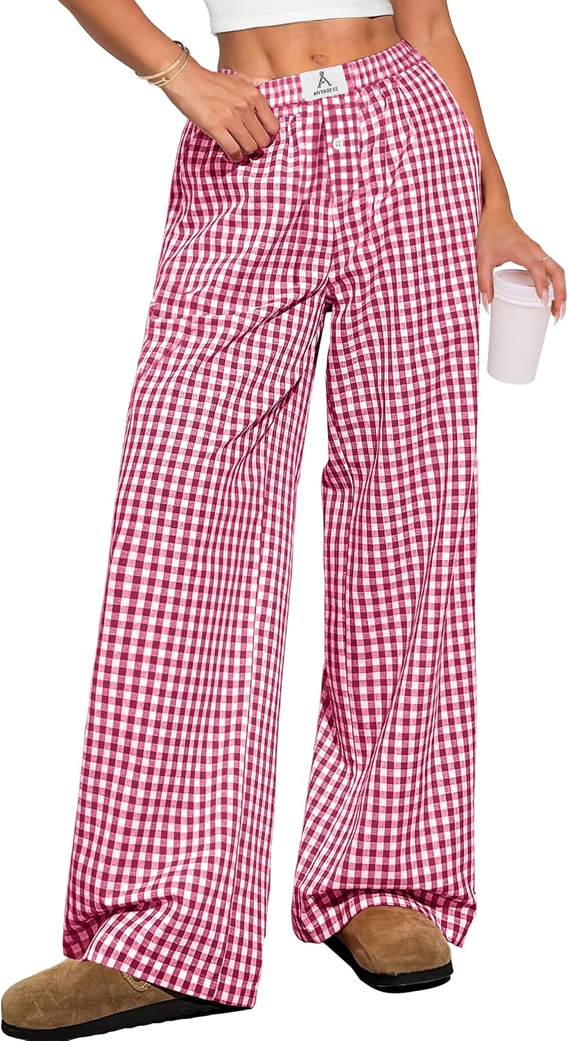 ANRABESS Gingham Boxer Pants