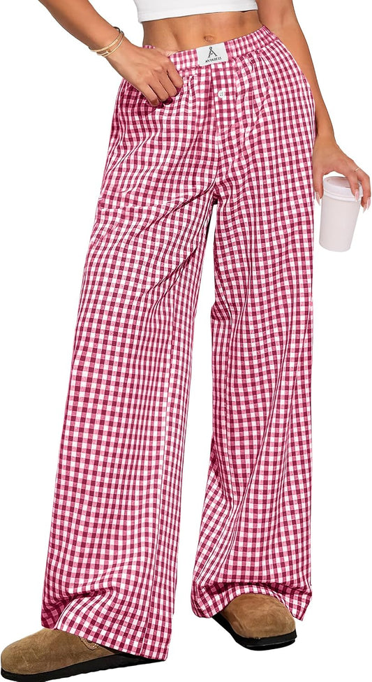 ANRABESS Gingham Boxer Pants