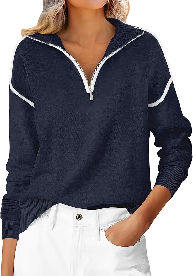 ANRABESS Quarter Zip Sweater