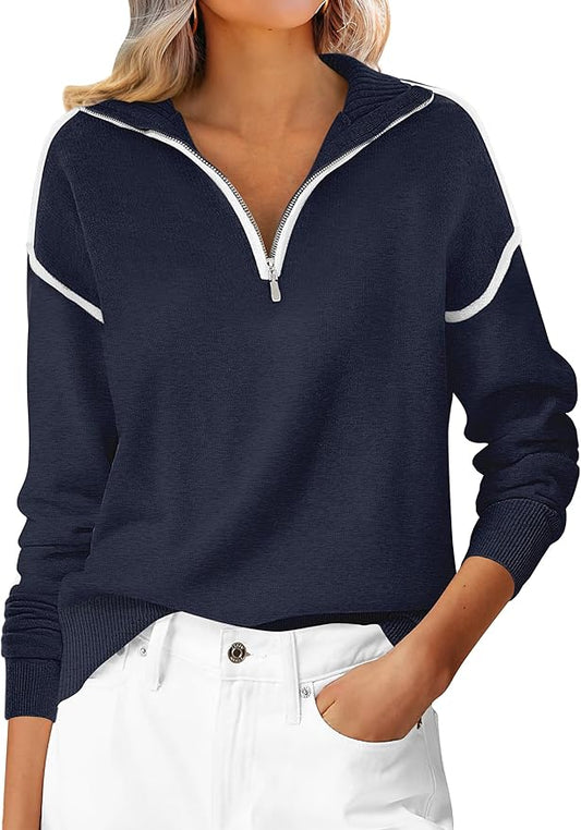 ANRABESS Quarter Zip Sweater