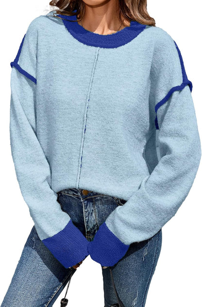 Color Block Pullover Sweater