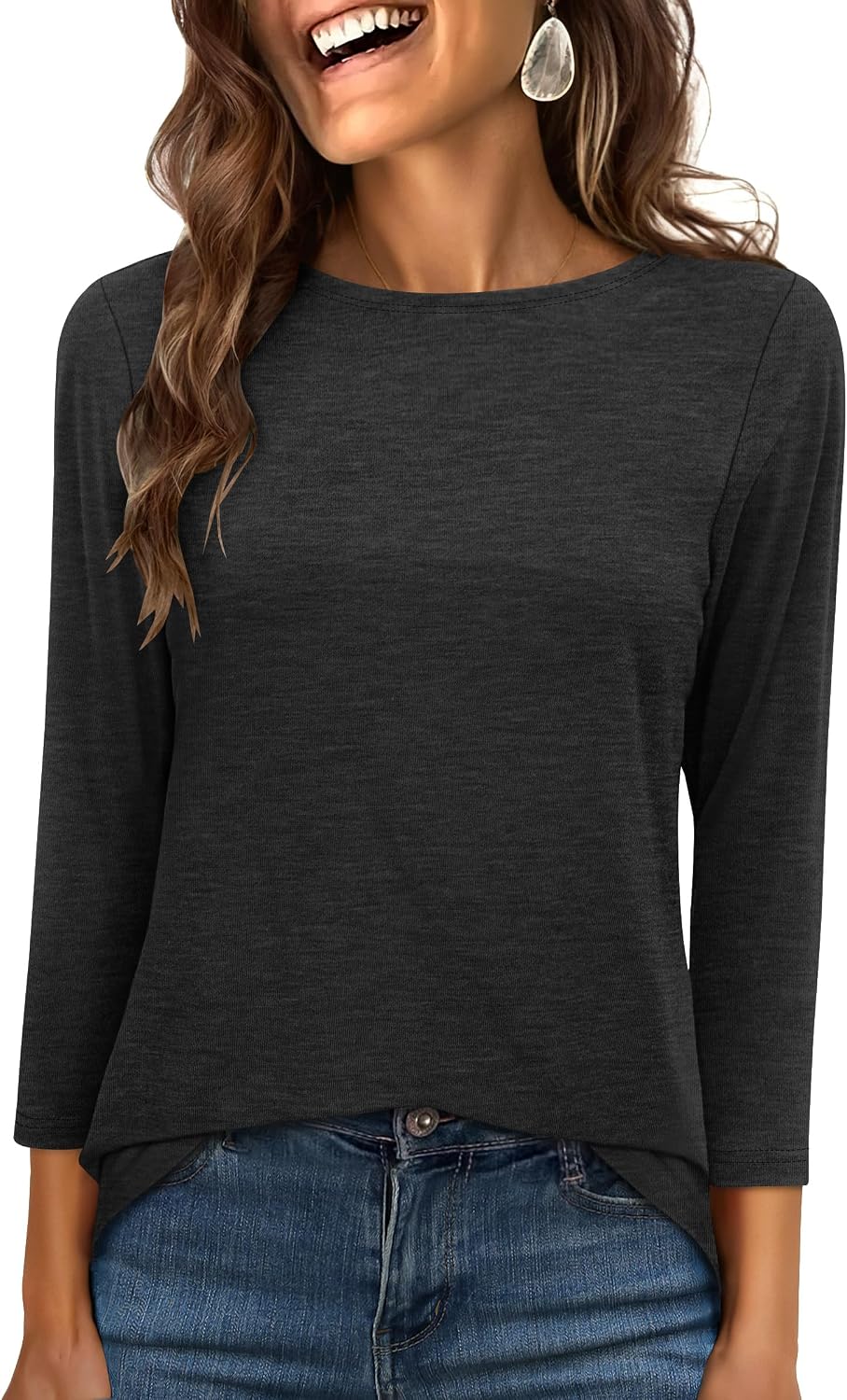 ANRABESS Boat Neck Top