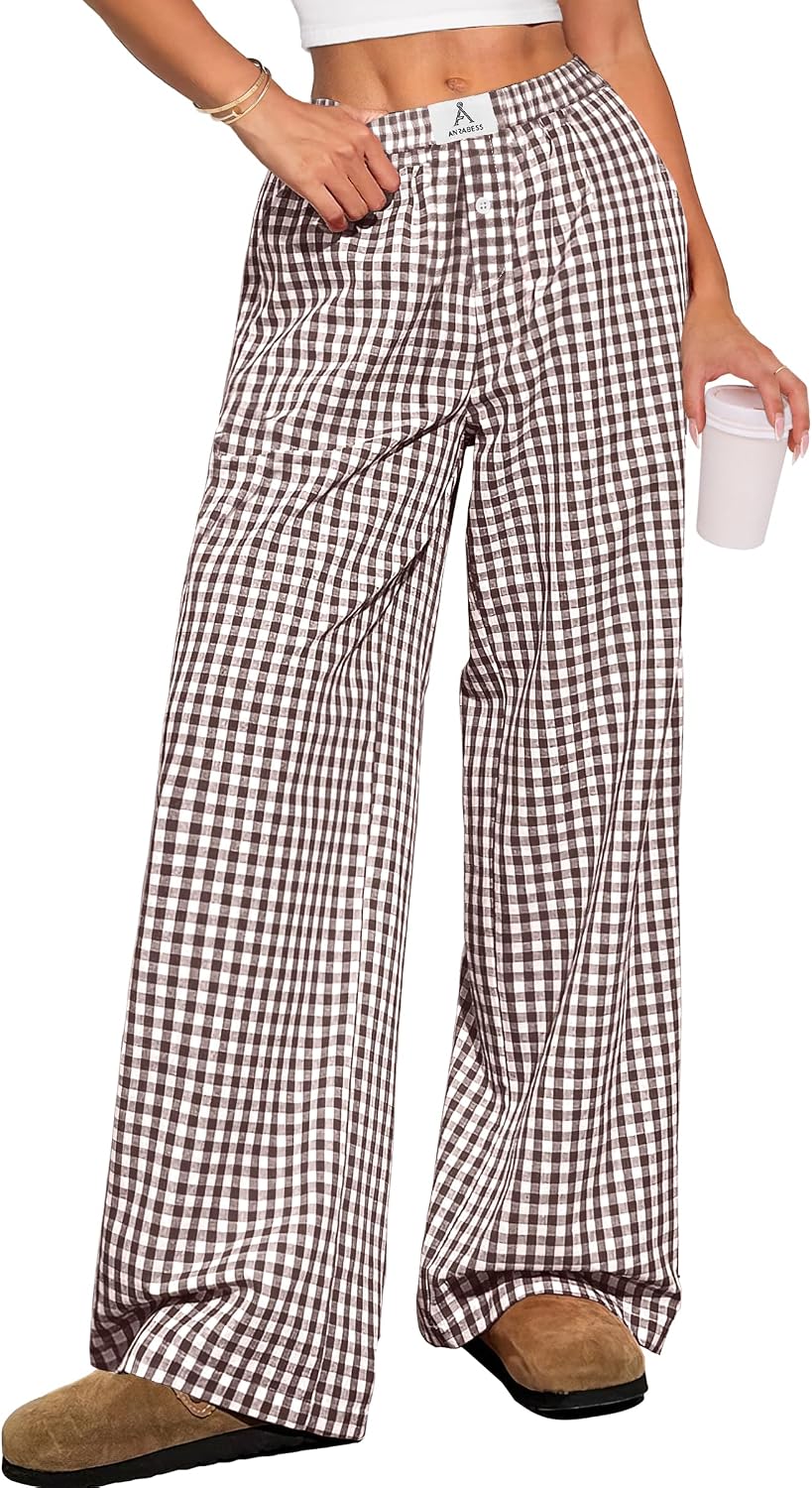 ANRABESS Gingham Boxer Pants