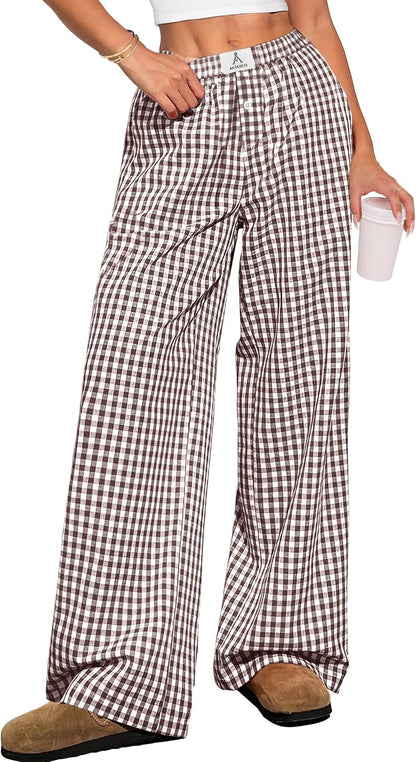 ANRABESS Gingham Boxer Pants