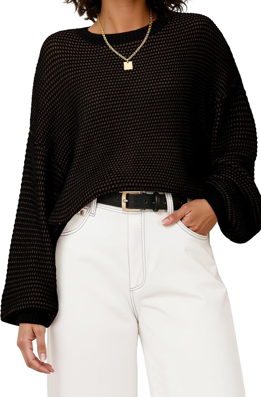 Oversized Waffle Sweater