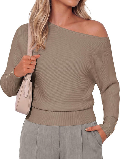 Off Shoulder Batwing Sweater