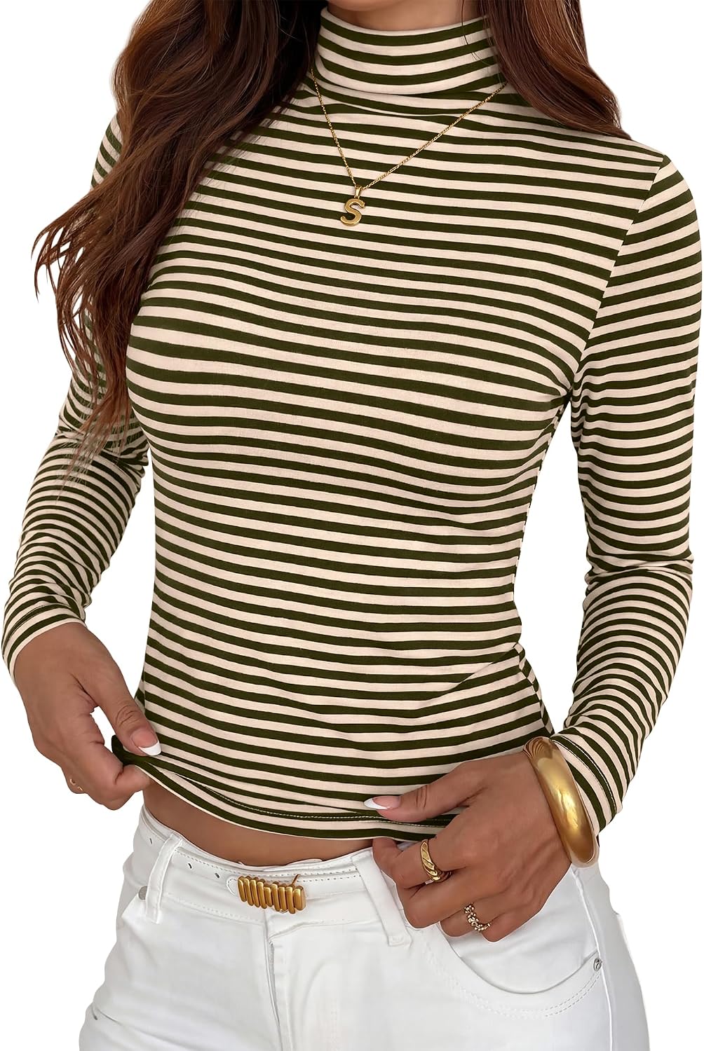 Striped Turtleneck Shirt