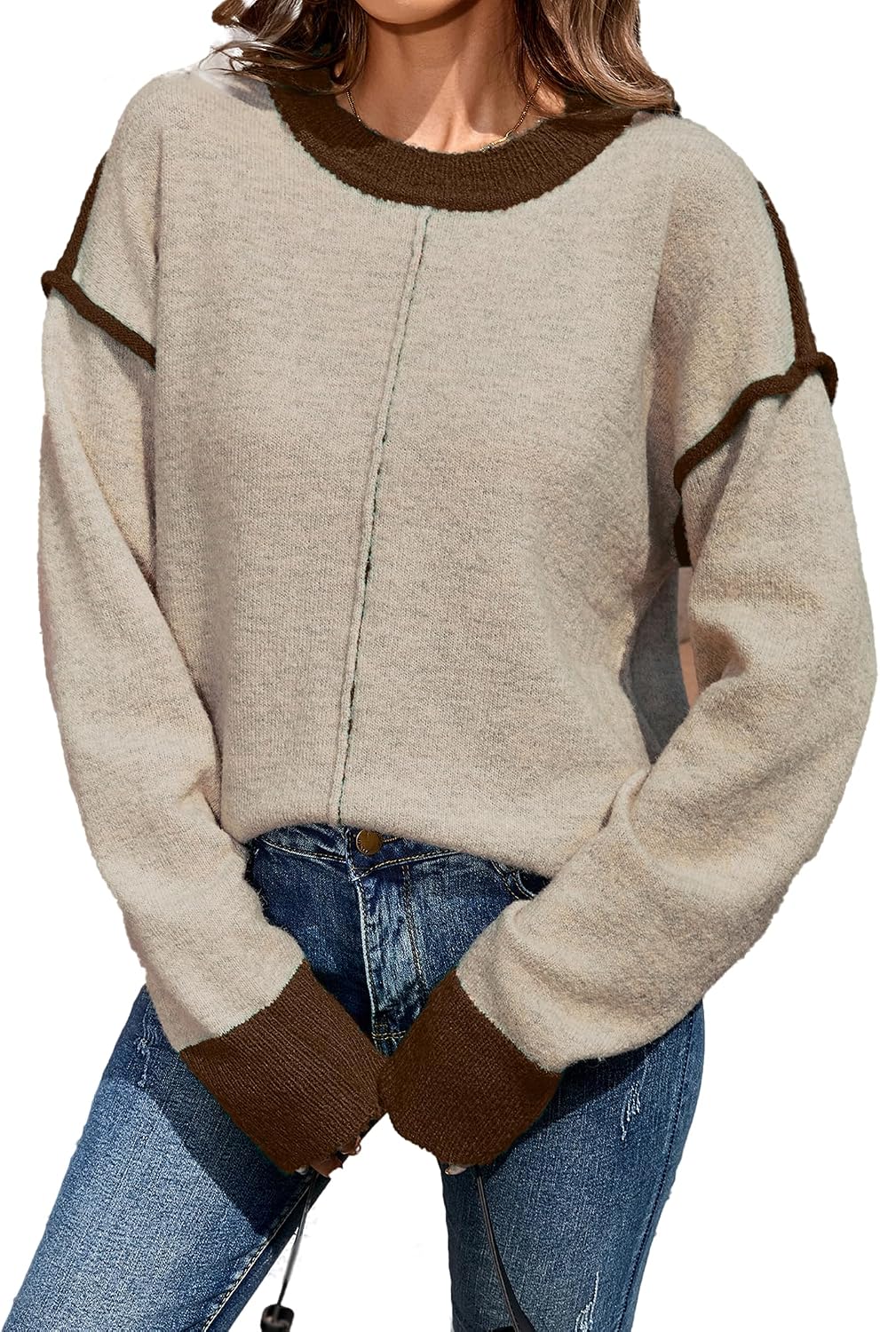 Color Block Pullover Sweater