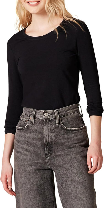 Cotton Blend Long Sleeve Top