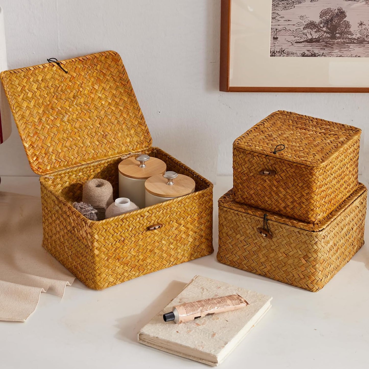 Woven Seagrass Baskets (3PK)