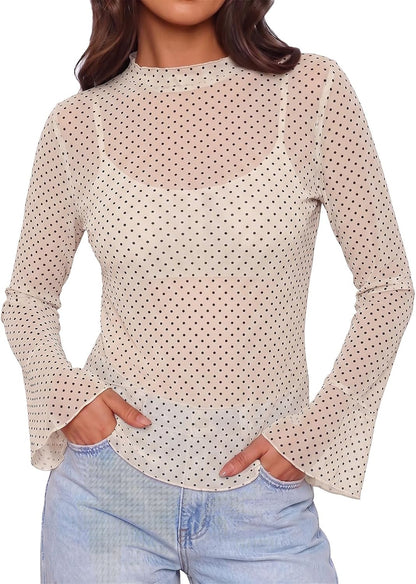 Mesh Polka Dot T-Shirt