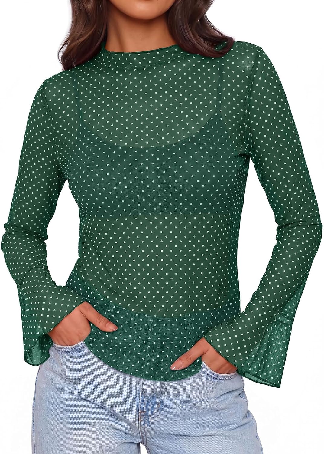 Mesh Polka Dot T-Shirt