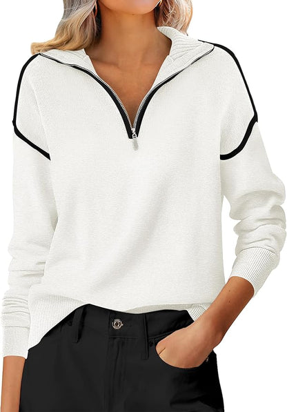 ANRABESS Quarter Zip Sweater