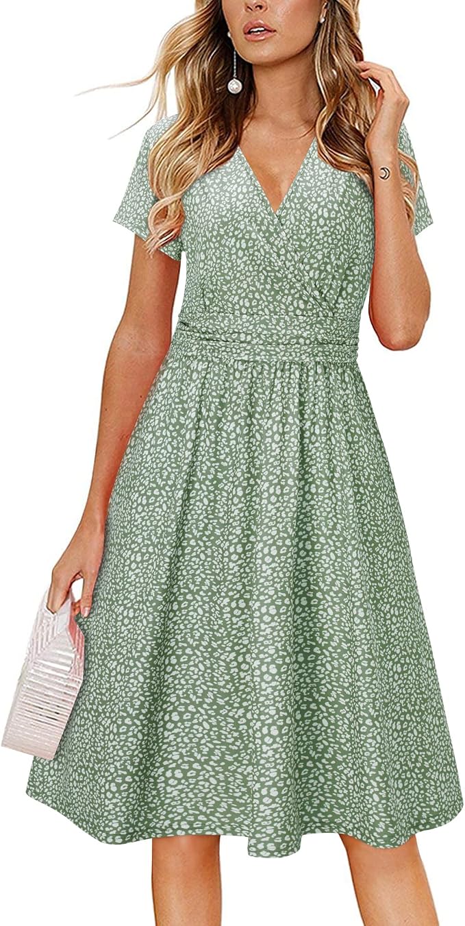 Short Sleeve Wrap Dress