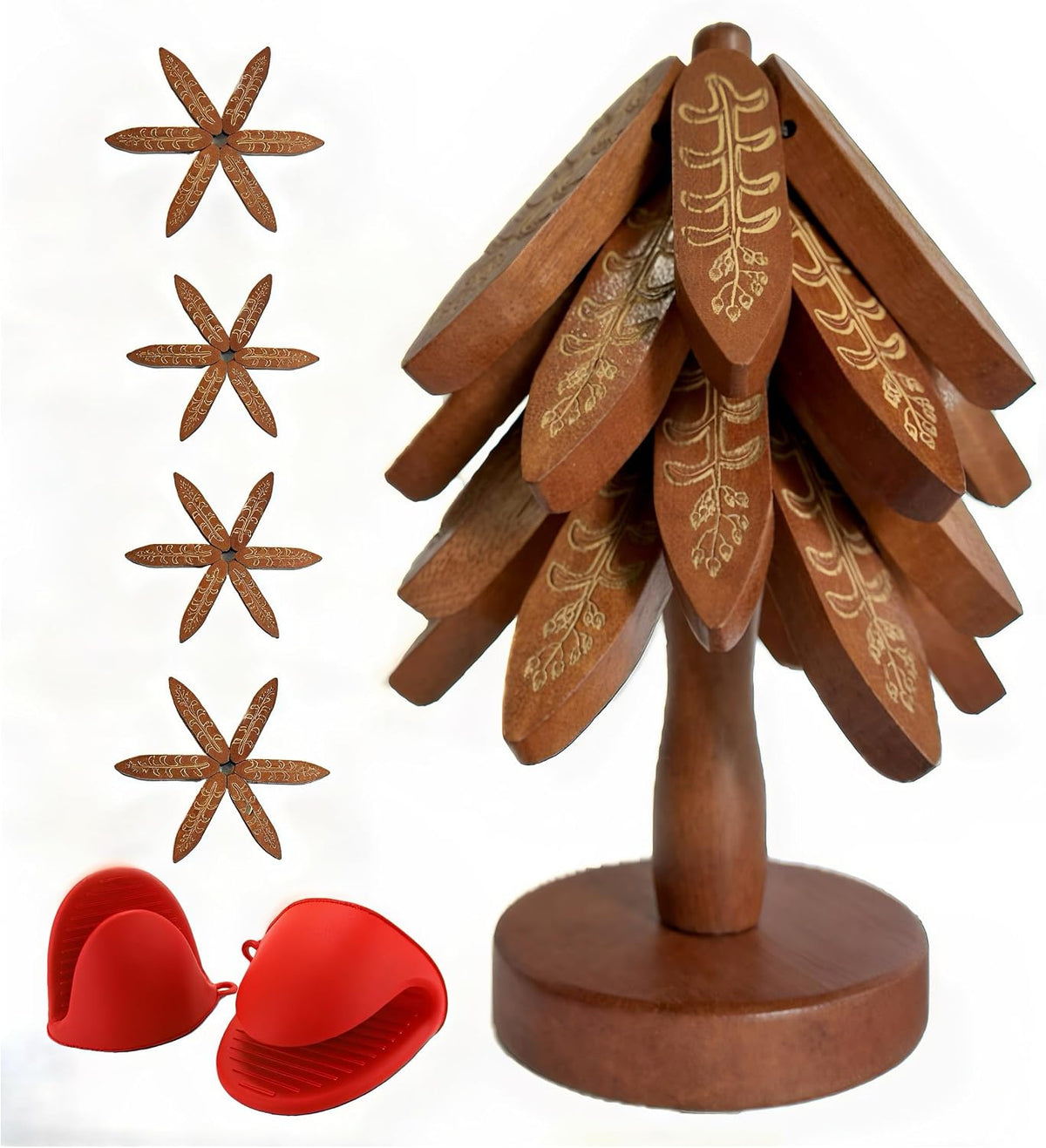 Wooden Trivet Set (5PCS)