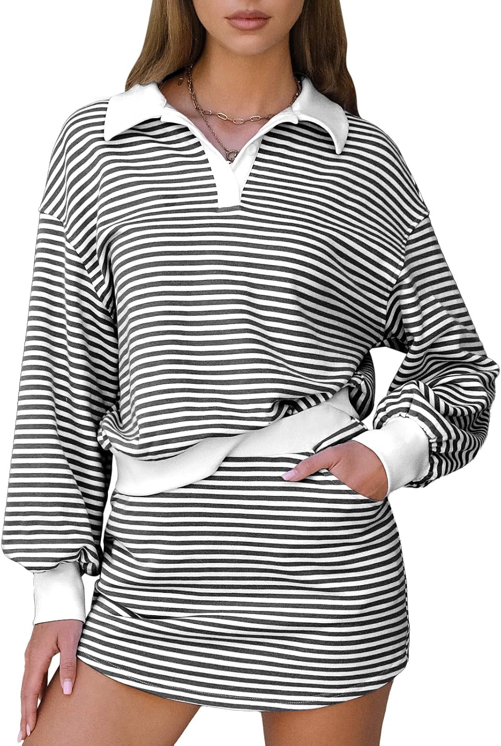 Cotton Sweatshirt Skort Set
