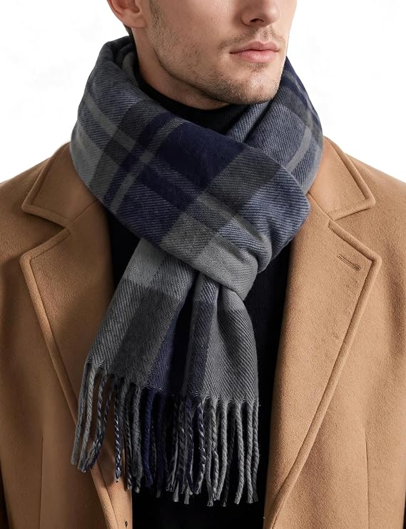 Men's Plaid Knit Scarf