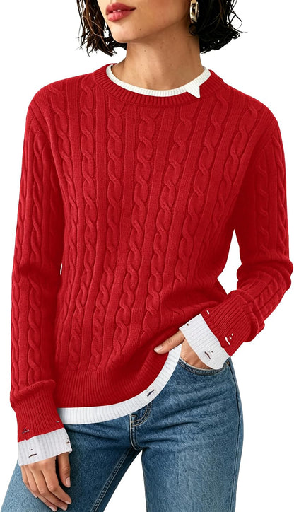 SAUKOLE Cable Knit Pullover