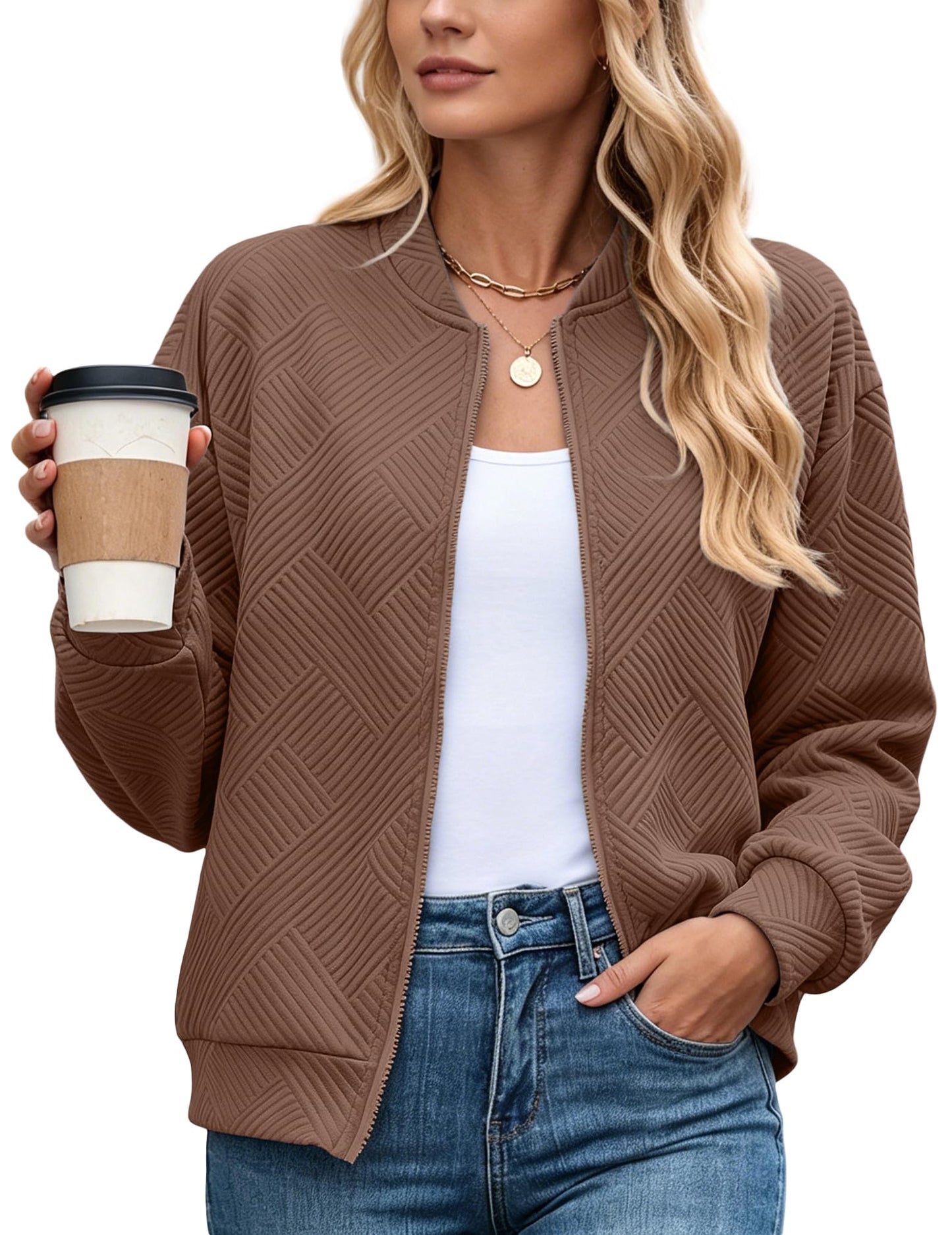 Textered Bomber Jacket