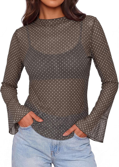 Mesh Polka Dot T-Shirt