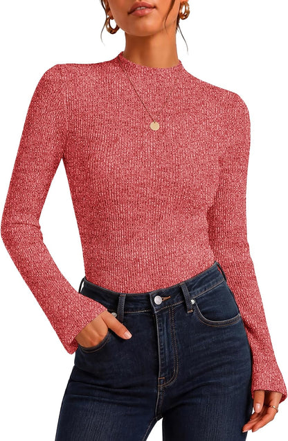 Ribbed Mock Neck Top